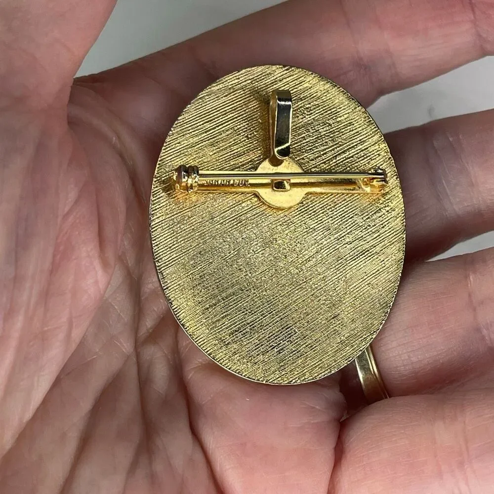 Vintage 1974 Sarah Coventry coraline brooch  pendant in original box